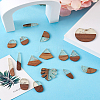 Kissitty 20Pcs 10 Style Resin & Walnut Wood Pendants RESI-KS0001-05-21