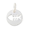 925 Sterling Silver Hollow Fish Charms with Jump Rings LS-STER-E071-01S-08-1