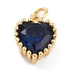 Real 18K Gold Plated Brass Inlaid Cubic Zirconia Charms ZIRC-L100-074G-01-2