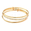 304 Stainless Steel Micro Pave Cubic Zirconia Triple Layers Bangles for Women BJEW-K271-03G-3