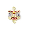 Alloy Enamel Lion Head Connector Charms PALLOY-R151-26G-1