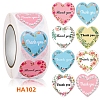 500Pcs Heart Shaped Paper Thank You Self Adhesive Stickers Rolls PW-WG10613-03-1