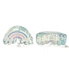 UV Plating Rainbow Iridescent Acrylic Enamel Beads OACR-G012-08A-2