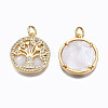 Brass Micro Pave clear Cubic Zirconia Pendants ZIRC-N039-166-NF-2