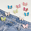 HOBBIESAY 10Pcs 5 Colors Butterfly Alloy Enamel Adjustable Jean Button Pins FIND-HY0003-18-4