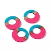 Opaque Resin & Walnut Wood Pendants RESI-M027-03D-3