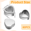 60Pcs Tinplate Packing Boxes with Visible Window Lid CON-WA0001-12-2