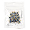 20Pcs Resin Evil Eye Round Bead with 304 Stainless Steel Connector Charms PALLOY-FS00071-02-7
