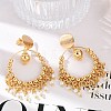 Brass ABS Plastic Pearl Dangle Stud Earrings EJEW-U040-06G-2