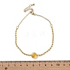 304 Stainless Steel Glass Beads Link Chain Bracelets BJEW-A036-14G-02-5