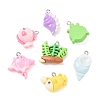 Marine Organism Theme Opaque Resin Pendants RE-CBA40A4-02-2