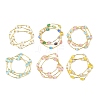 6Pcs 6 Colors Cat Eye Round Beads Multi-strand Bracelets for Women BJEW-JB12338-2