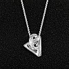 Alloy Ring with Triangle Pendant Necklaces for Men WG487F5-01-1