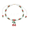 9Pcs Fruit Theme Alloy Enamel Charm Bracelets BJEW-MZ00206-09-2