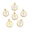 Brass Micro Pave Clear Cubic Zirconia Charms ZIRC-J040-44G-01-1