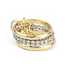 Brass Micro Pave Cubic Zirconia Finger Rings RJEW-D325-01PG-08-4