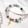 Religion Alloy Cross Charm Bracelets BJEW-JB13402-1