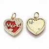 Real 16K Gold Plated Brass Micro Pave Clear Cubic Zirconia Charms X-ZIRC-S067-193A-NF-2