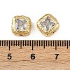Brass Clear Cubic Zirconia Beads KK-D375-36G-01-3