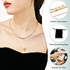 Brass Double Layer Necklaces NJEW-TAC0020-7