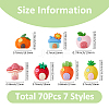 70Pcs 7 Styles Cartoon Opaque Resin Cabochons RESI-FH0001-61-2