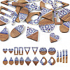 Beadthoven 20Pcs 10 Styles Opaque Resin & Walnut Wood Pendants RESI-BT0001-33-2