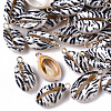 Printed Natural Cowrie Shell Pendants X-SSHEL-R047-02-A01-1