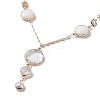 Glass Flat Round Lariat Necklace with Brass Chains NJEW-A015-16KCG-2