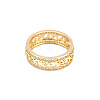 Hollow Out Flower Brass Micro Pave Clear Cubic Zirconia Finger Rings FS-WGD1340-08-2