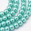 Baking Painted Pearlized Glass Pearl Round Bead Strands X-HY-Q003-6mm-65-1