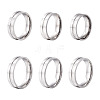 Yilisi 6Pcs 6 Style 202 & 304 Stainless Steel Grooved Finger Ring for Men Women RJEW-YS0001-01-11