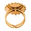 Round Natural Tiger Eye Finger Rings RJEW-Q822-16G-01-3