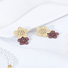 1 Pair Spray Painted Zinc Alloy Resin Dangle Stud Earrings EJEW-LP0007-043B-3