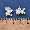 Brass Micro Pave Clear Cubic Zirconia Beads KK-B172-15S-3