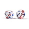 Independence Day Theme Wood European Beads WOOD-Z005-01B-02-2