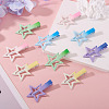 10Pcs 5 Colors Gradient Color Iron Alligator Hair Clips OHAR-TA0001-14-7