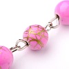 Handmade Round Drawbench Acrylic Beads Chains for Necklaces Bracelets Making AJEW-JB00050-01-2