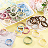 4 Sets 4 Colors Polyester Elastic Hair Accessories OHAR-TA0001-21-5