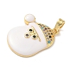 Christmas Brass Micro Pave Cubic Zirconia Pendants LS-KK-K305-07D-01-2