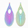 Ion Plating(IP) 201 Stainless Steel Filigree Big Pendants STAS-S108-91-2