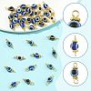 20Pcs Resin Evil Eye Round Bead with 304 Stainless Steel Connector Charms PALLOY-FS00071-02-2