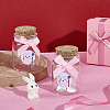 2Pcs Column Transparent Glass Baby Girl Teeth Empty Cork Bottles with Bowknot and Plastic Tooth Picture Stickers AJEW-NB00015-4