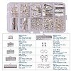 Silver Jewelry Finding Sets with Mixed Sizes Iron Ribbon Ends FIND-PH0003-01S-2