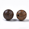 Natural Wenge Wood Beads WOOD-TA0002-01B-3