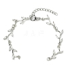 Brass Pave Clear Cubic Zirconia Branch Link Bracelet Making AJEW-JB01643-1
