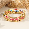 Vintage Bohemian Glass Tila Beaded Stretch Tile Bracelet Sets BU0757-1-3