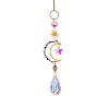 Glass & Brass Moon Star Pendant Decorations LS-HJEW-PW0002-06D-1