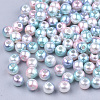 Rainbow ABS Plastic Imitation Pearl Beads OACR-Q174-10mm-05-2