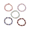 Natural Mixed Stone Beaded Stretch Rings for Women RJEW-JR00868-2