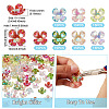 42Pcs 7 Colors Electroplate Acrylic Bead Caps OACR-TA0014-43-4